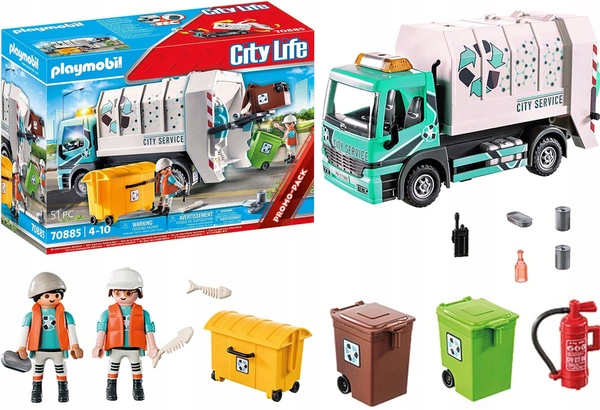 Playmobil Śmieciarka z sygnałem świetlnym 70885