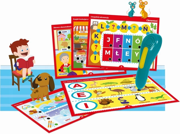 CLEMENTONI Interaktywne Mówiące Pióro 500 pytań Gra edukacyjna 5+