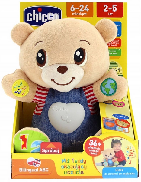 CHICCO TEDDY Miś okazujący uczucia dwujęzyczny 2W1