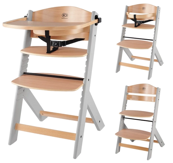 Kinderkraft ENOCK Krzesełko do karmienia drewniane