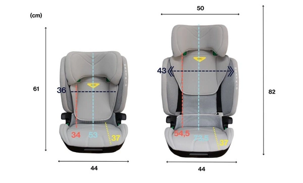 AXKID NEXTKID ISOFIX fotelik samochodowy 100 - 150 cm 15-36 kg