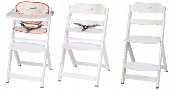 Bebe Confort TIMBA KRZESEŁKO DO KARMIENIA DREWNIANE Warm Grey z wkładką