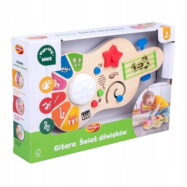DUMEL Gitara Świat Dźwięków drewniana dla dzieci