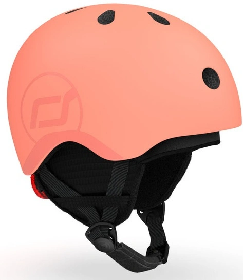 SCOOT AND RIDE kask narciarski S-M dla dzieci regulacja dziecięcy LED Peach