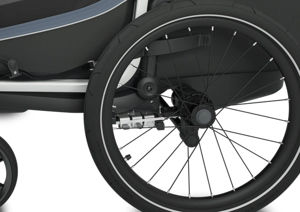 Przyczepka rowerowa dla dziecka, podwójna - THULE Chariot Cab, Dark Slate