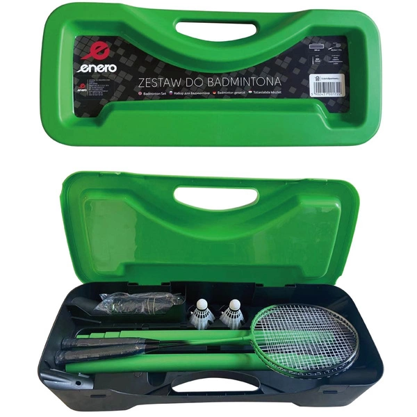 ENERO zestaw sportowy plażowo ogrodowy do badmintona 2 rakietki lotki 3W1