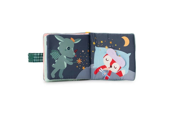 LILLIPUTIENS - Miękka mini-książeczka wielofunkcyjna z silikonowym gryzakiem Smok Joe 6 m+