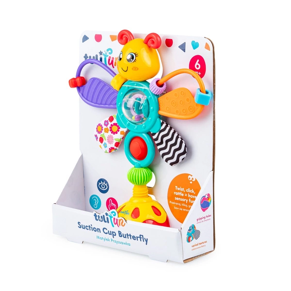 TULIFUN MOTYLEK przyssawka zabawka sensoryczna obrotowa grzechotka 30115