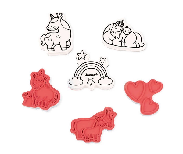 Janod - Zestaw kreatywny Stempelki Jednorożce 3+
