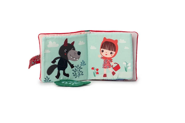 LILLIPUTIENS - Miękka mini-książeczka wielofunkcyjna z silikonowym gryzakiem Czerwony Kapturek 6 m+