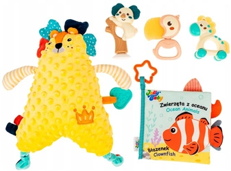 Zestaw Prezentowy JOLLY BABY Przytulanka Grzechotki Książeczka 5 elementów