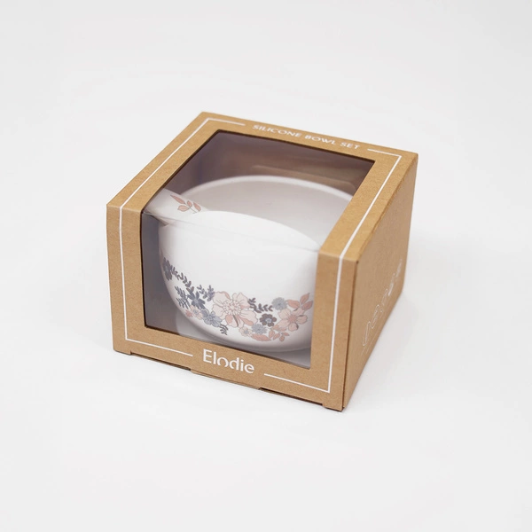 Elodie Details - zestaw do karmienia - miseczka i łyżeczka - Blue Garden