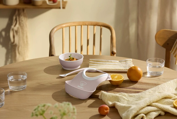 BABYBJORN - Zestaw do karmienia 3 szt. - Powder Pink