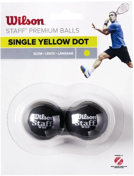 WILSON Staff Single Yellow Dot 2 Piłki do Squasha