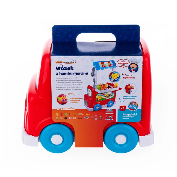 DUMEL Wózek z hamburgerami zestaw akcesoria 26 elementów dźwięk 18M+