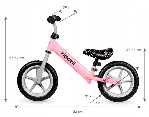 Rowerek biegowy Kidwell REBEL lekki 2,64kg koła 12 eva