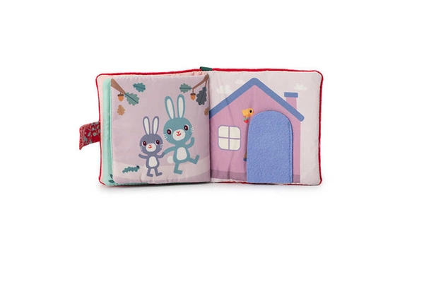 LILLIPUTIENS - Miękka mini-książeczka wielofunkcyjna z silikonowym gryzakiem Czerwony Kapturek 6 m+