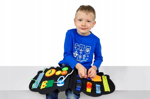 Zestaw naukowy teczka sensoryczna torba MONTESSORI teczka dinuś dinozaur 3+