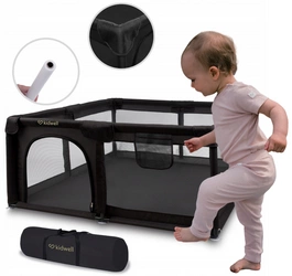 Duży kojec plac zabaw Kidwell FANKO black 134 x 134 cm kwadratowy