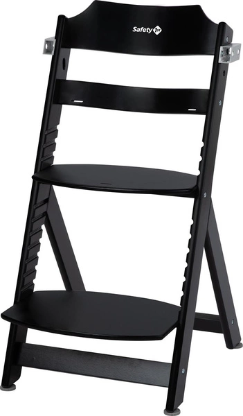 Bebe Confort TIMBA KRZESEŁKO DO KARMIENIA DREWNIANE Deep Black z wkładką Geometric