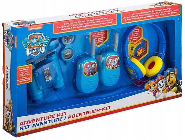 PSI PATROL ZESTAW 5w1: latarka, kompas, lornetka, walkie talkie, słuchawki