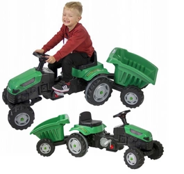 WOOPIE duży traktor max na pedały z przyczepą XL