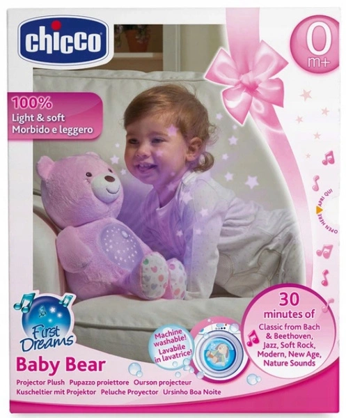 CHICCO MIŚ Pluszowy 3w1 projektor lampka kołysanki