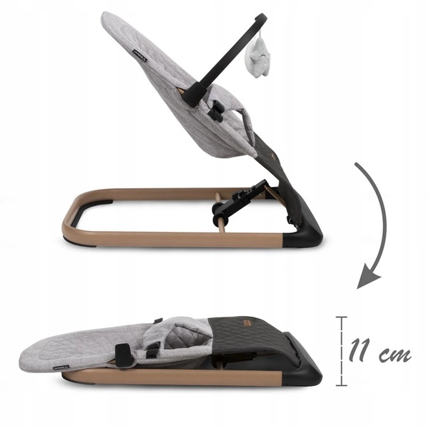 KIDWELL LARO leżaczek bujaczek składany dla niemowląt 2 zabawki pałąk