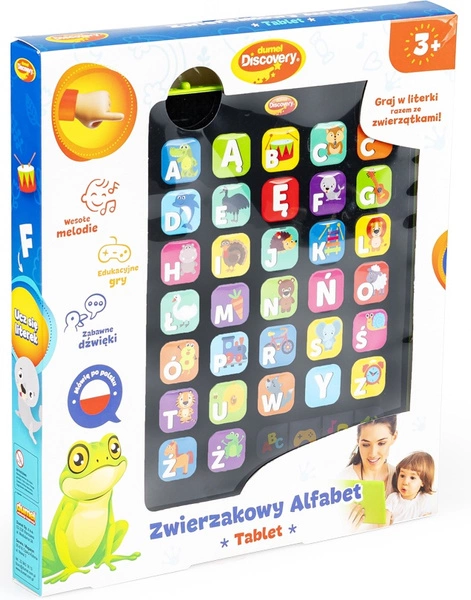 DUMEL tablet zwierzakowy alfabet literki dźwięki nauka dla dzieci gra 3+