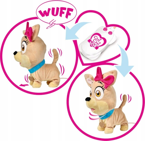 CHI CHI LOVE Piesek sterowany szczeka biega 25 cm