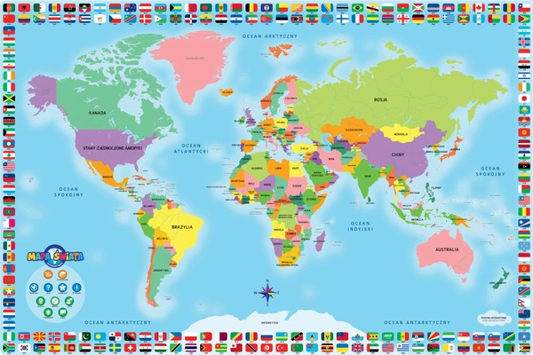 Dumel GLOBUS Mapa Świata Interaktywna UCZY MÓWI 6+ długopis