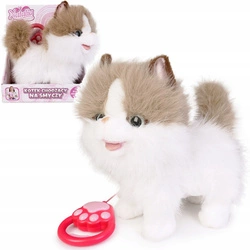 NATALIA Kot kotek Chodzący na smyczy Interaktywny biało-rudy