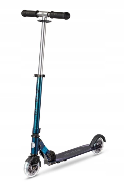 Hulajnoga Micro Sprite LED PEARL Green Purple świecące koła perłowy lakier