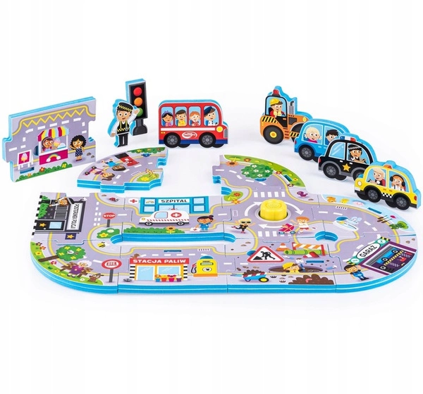 DUMEL zestaw miękkie puzzle dźwięki wokół nas Miasto droga 11 elementów