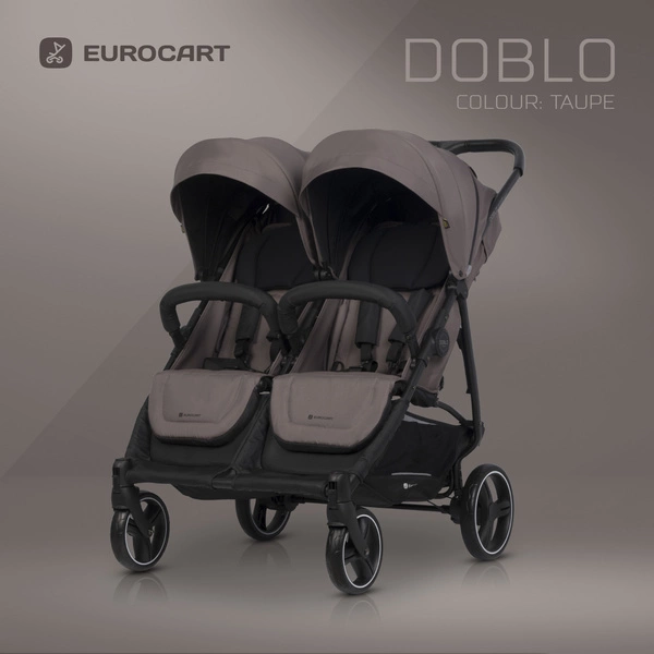 EURO-CART wózek bliźniaczy DOBLO podwójny pokrowce + folia + gondola do 22kg