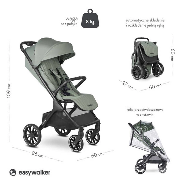 EASYWALKER Wózek Spacerowy JACKEY 2 MODEL XL spacerówka lekki