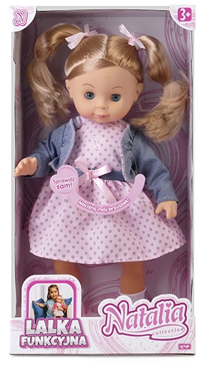 LALKA NATALIA długie włosy interaktywna mówi po polsku 39 cm granatowa