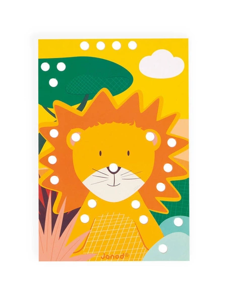 Janod - Układanka drewniana mozaika Zwierzątka 3+