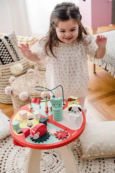 Janod - Stolik edukacyjny duży drewniany Baby Forest