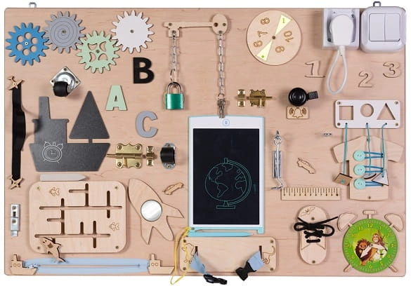 Drewniana Tablica Manipulacyjna edukacyjna XXL