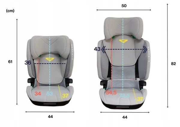AXKID BOOSTKID ISOFIX fotelik samochodowy 100 - 150 cm 15-36 kg