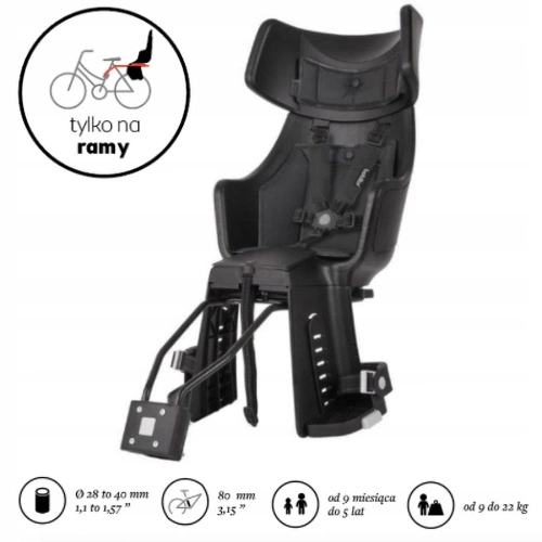 Fotelik rowerowy tylny Bobike Tour PLUS 1P na ramę do 22 kg