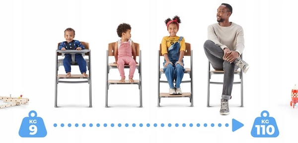 KINDERKRAFT LIVY Krzesełko do karmienia dziecka 4w1 LIVY + CALMEE bujak