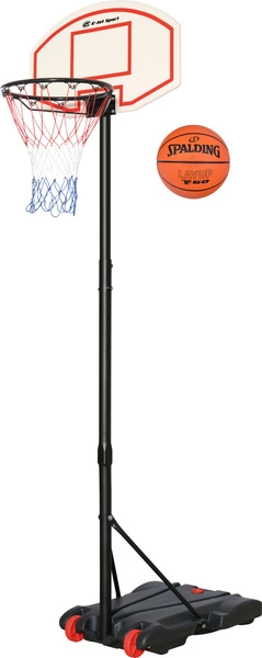 EJET Junior Kosz do koszykówki regulowany 155-205 + piłka SPALDING