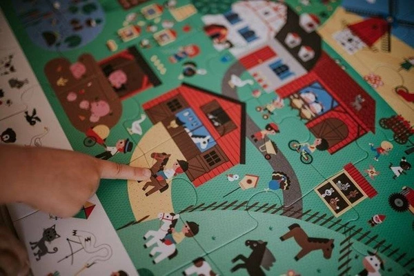 Janod - Puzzle obserwacyjne w walizce Farma 24 elementy 3+