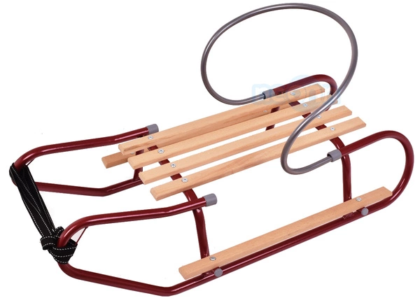 Sanki Metalowe z oparciem i podnóżkami Polskie