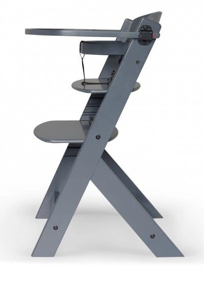 Kinderkraft ENOCK Krzesełko do karmienia drewniane grey