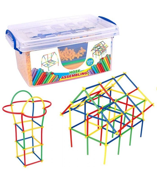 ASKATO Klocki Słomki konstrukcyjne 1000 elementów BOX