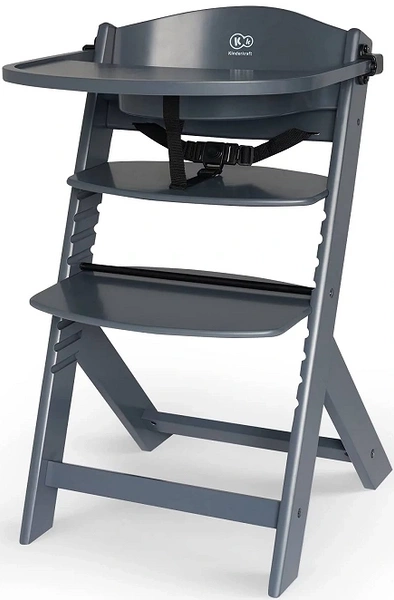 Kinderkraft ENOCK Krzesełko do karmienia drewniane grey