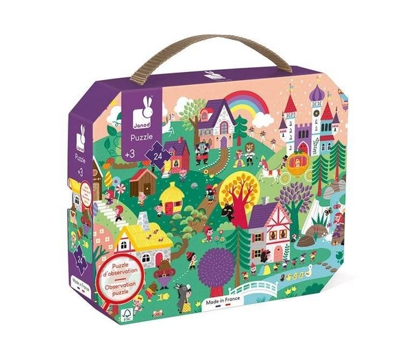 Janod - Puzzle obserwacyjne w walizce Baśnie 24 elementy 3+